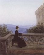 Woman on a Balcony Carl Gustav Carus